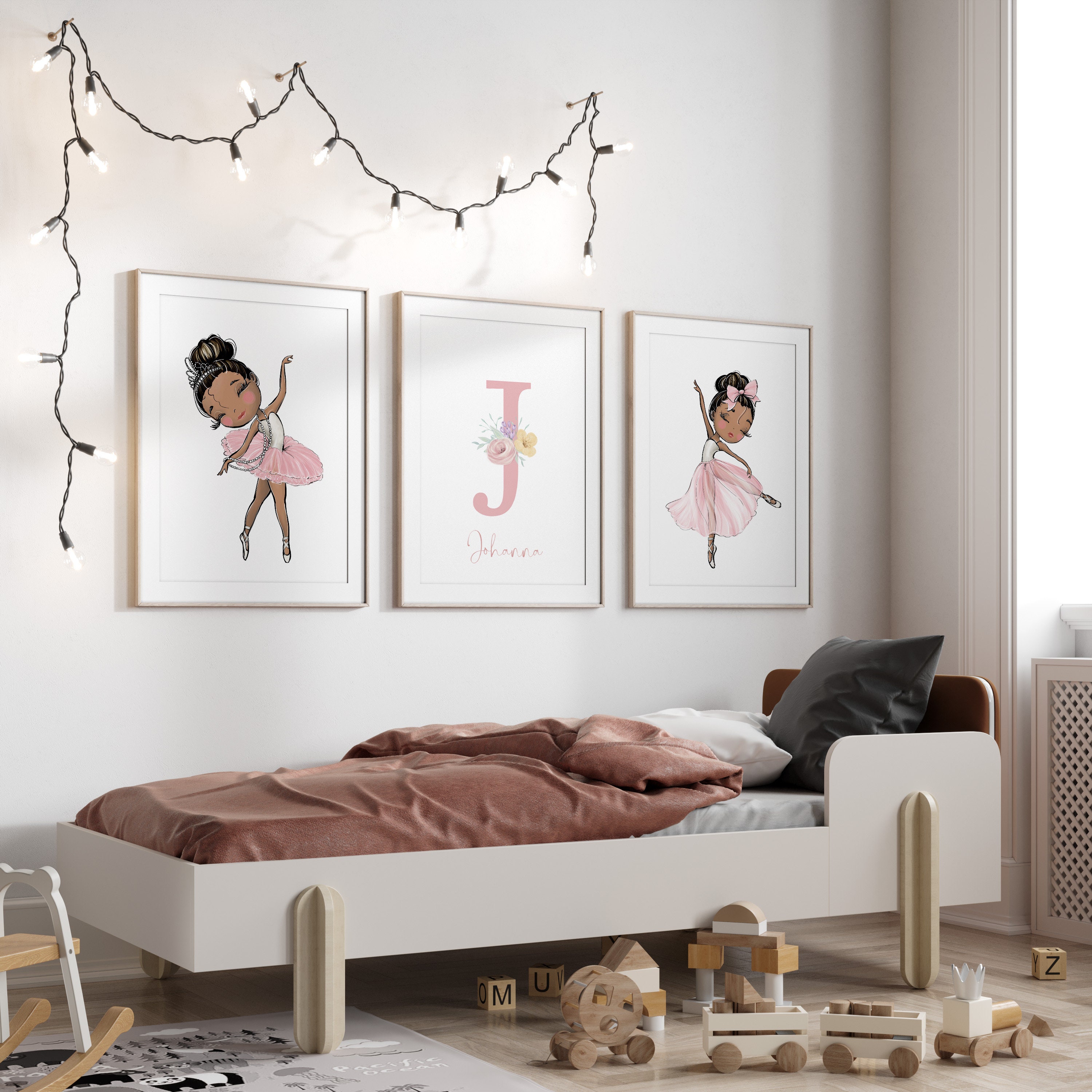 NUBUNI Ballerina Poster Kinderzimmer - Wanddekoration A4 21x30cm Ohne Rahmen