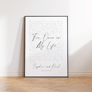 Custom Wedding Song Lyrics Print, First Dance Keepsake (Unframed A1-A5 Sizes Available) image 5