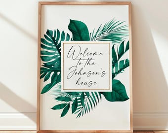 Personalized Welcome Home Print: Botanical Decor (UNFRAMED)