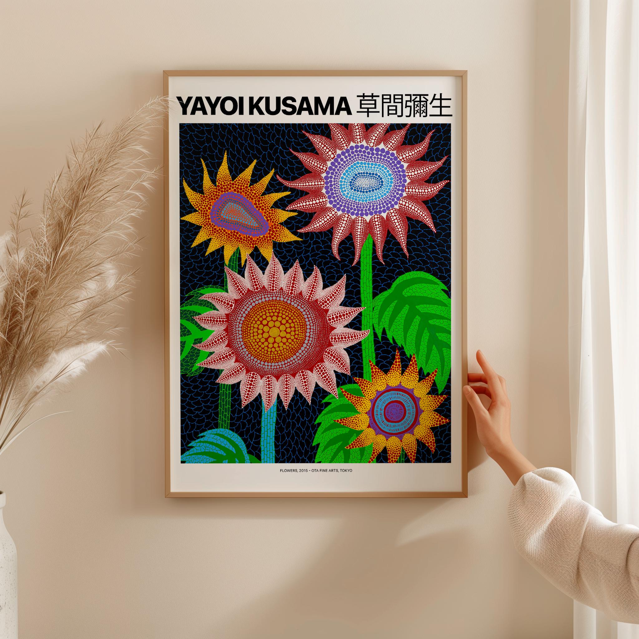 Yayoi Kusama Flowers Print - Colourful Wall Art for Gallery Yayoi Kusama Flowers Print - Colourful Wall Art for Gallery