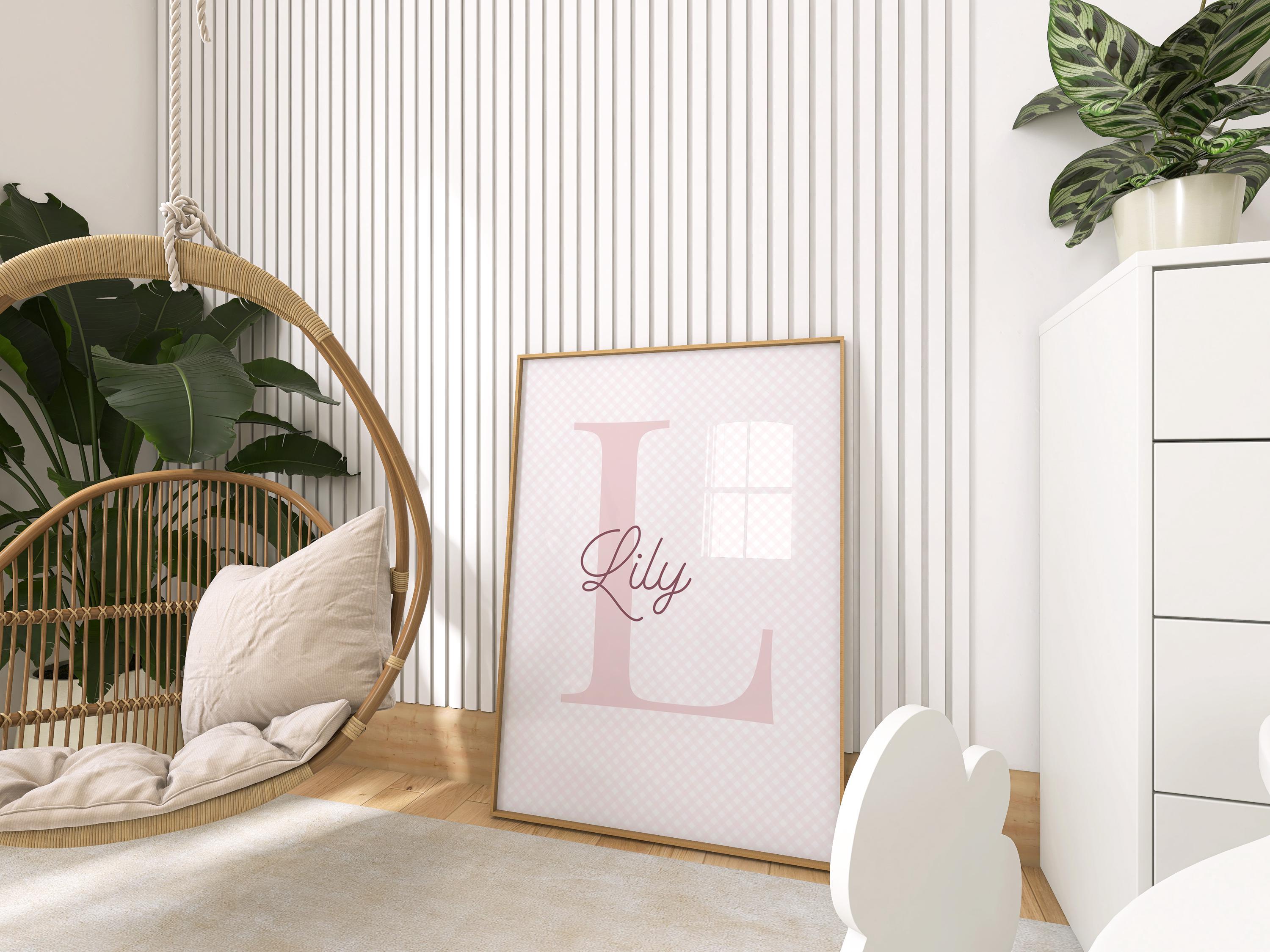 Personalized Baby Name Wall Art, Custom Initial Print for Nursery ...
