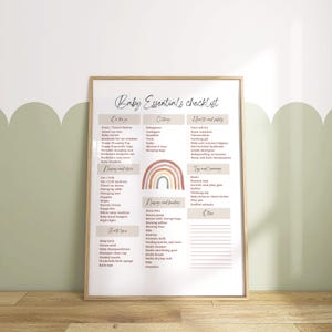 Lista de artículos esenciales para bebés (descarga instantánea)