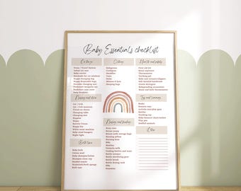 Baby Essentials Checklist, Instant Download