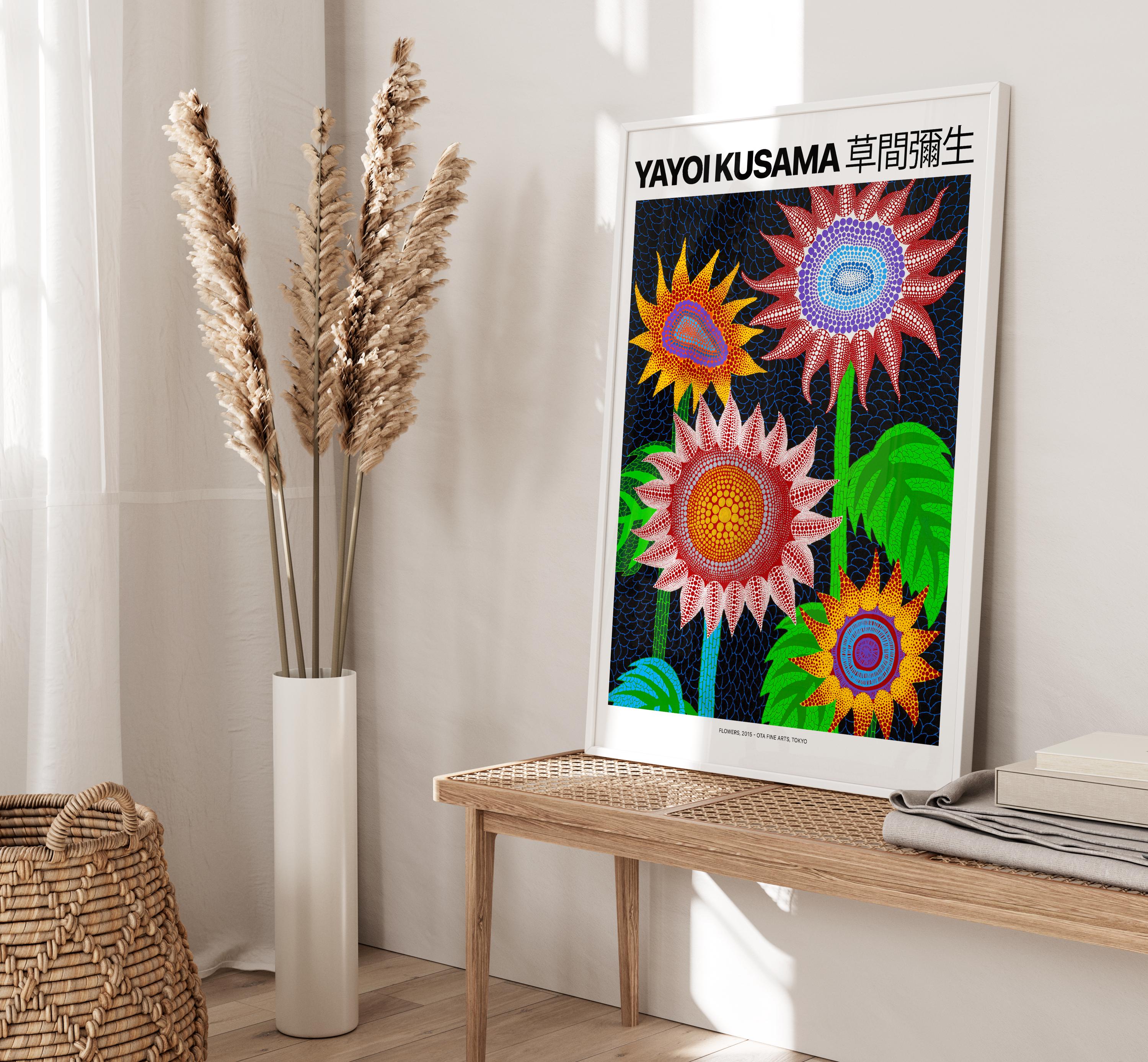 Yayoi Kusama Flowers Print - Colourful Wall Art for Gallery Yayoi Kusama Flowers Print - Colourful Wall Art for Gallery