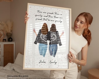 Personalized Friend Print, Custom Friendship Art (Unframed)