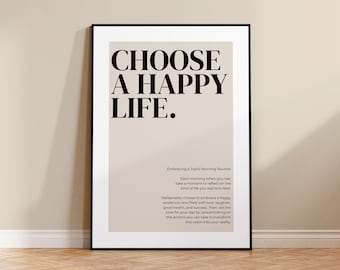 Lámina motivacional para pared: Citas de felicidad y amor propio