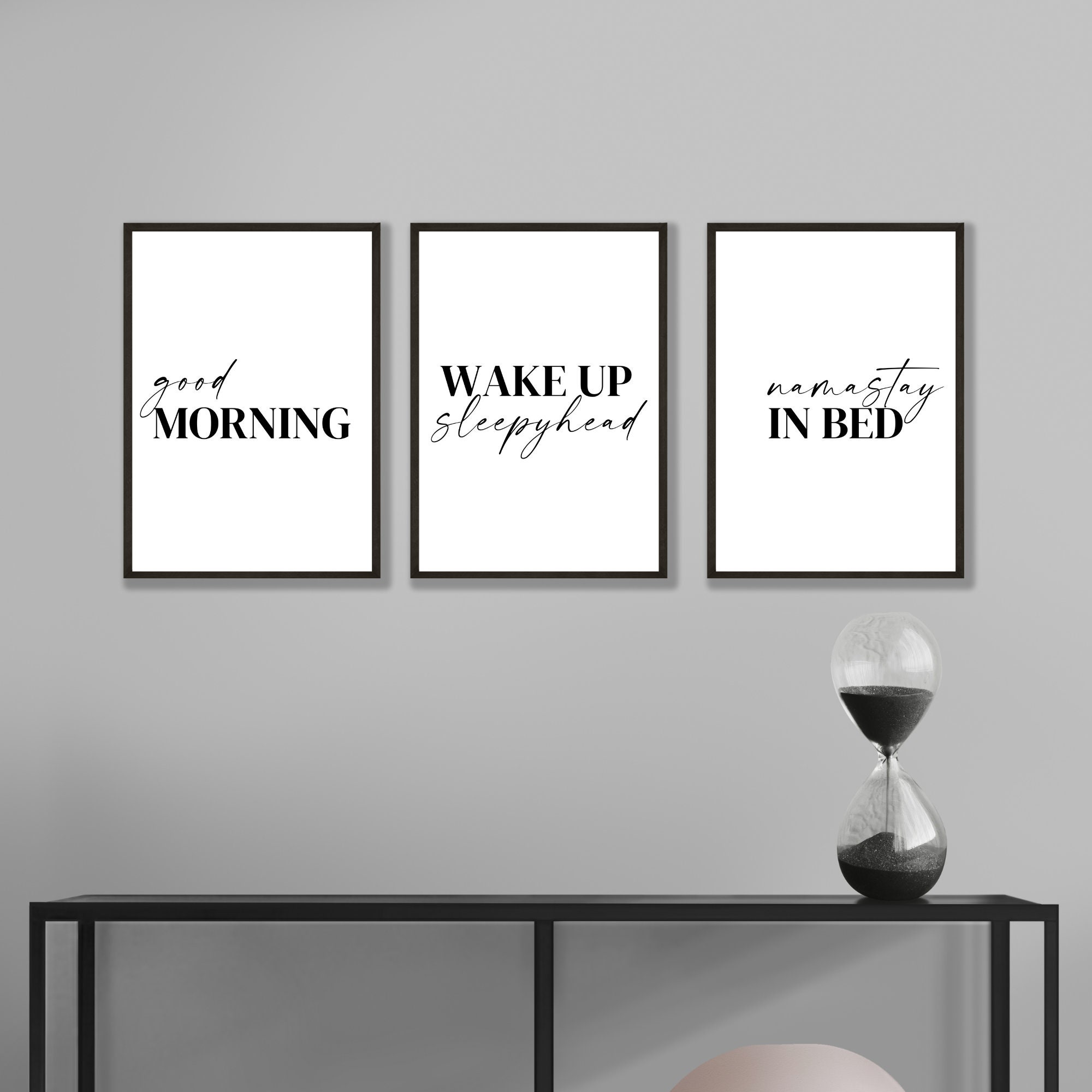 Bedroom Prints Set of 3 Above the Bed Decor Namastay in Bed - Etsy