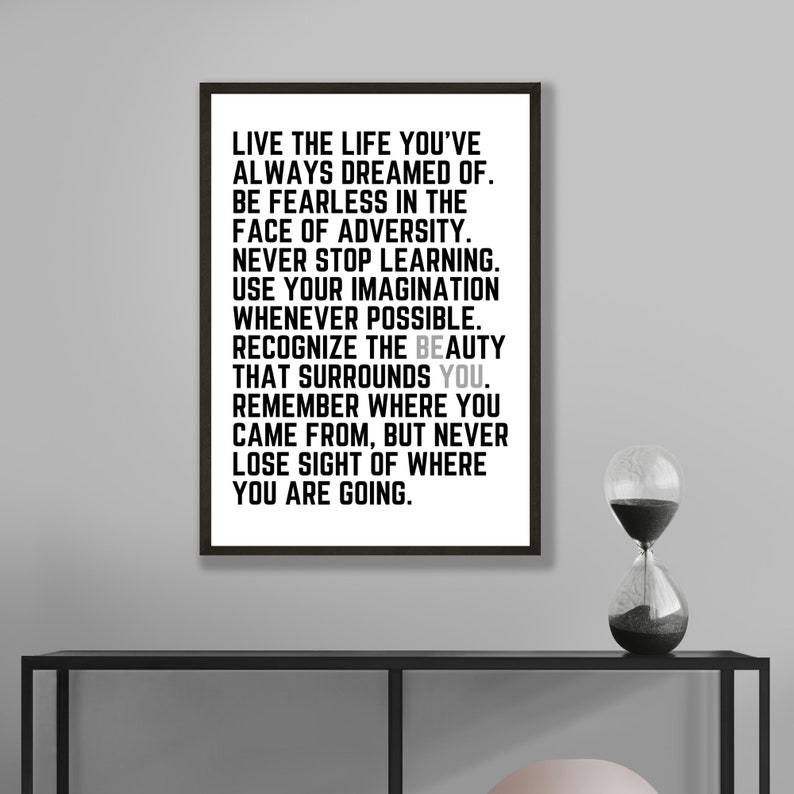 Live the Life You've Always Dreamed of Quote Be You - Etsy UK