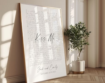 Custom Wedding Song Lyrics Print, First Dance Keepsake (can be framed A1-A5 Sizes Available)