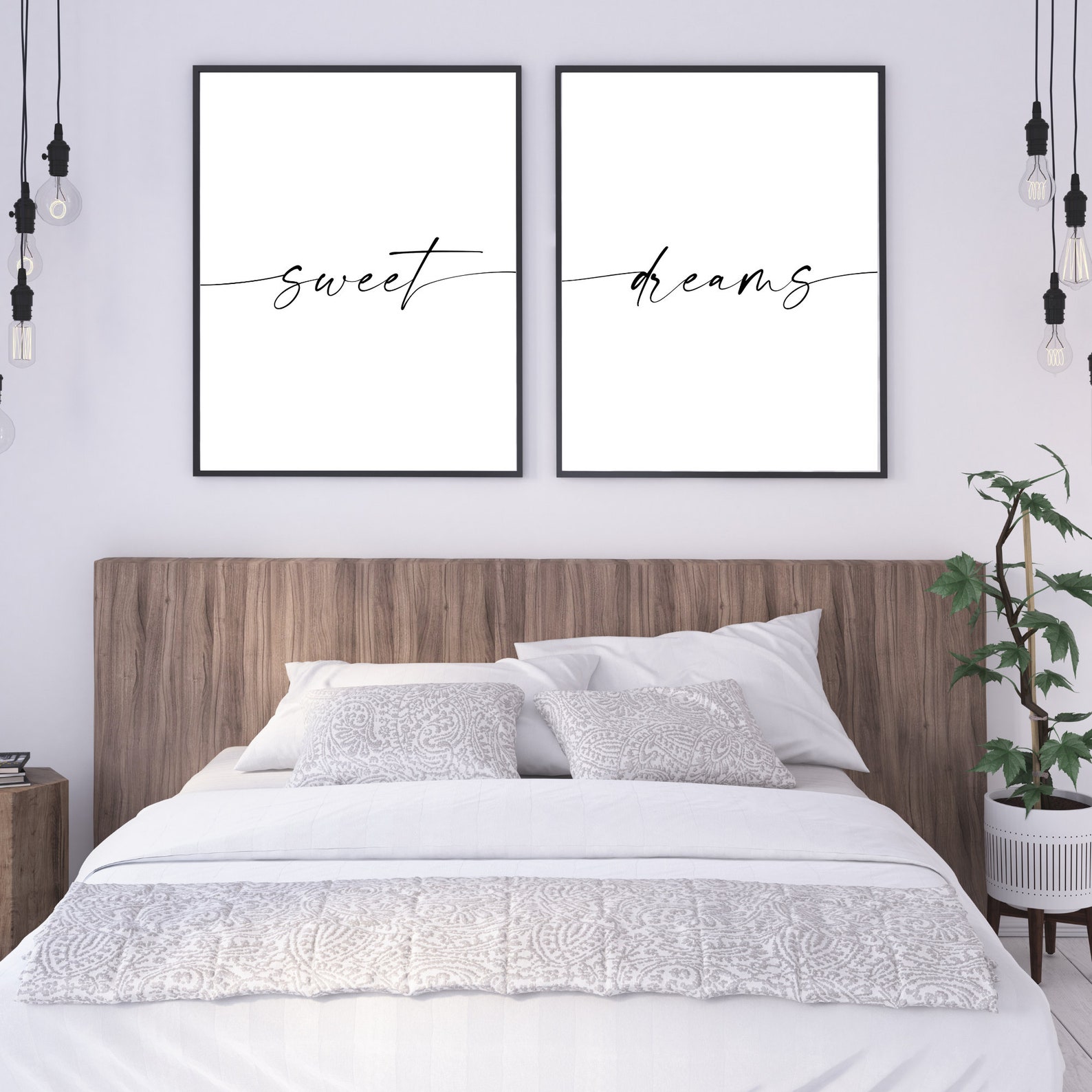 Sweet Dreams Set of 2 Prints Bedroom Prints Bedroom Wall Etsy UK