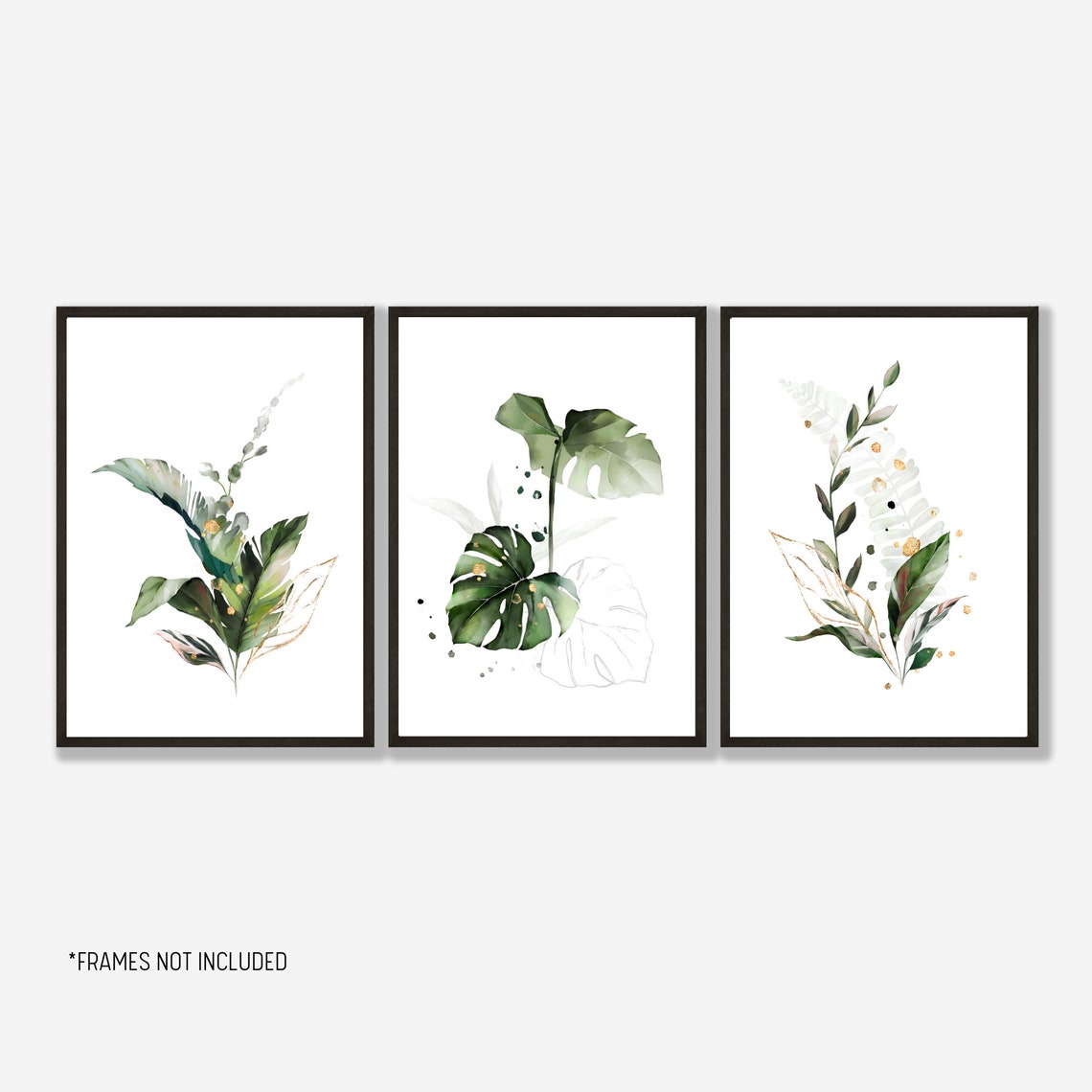 Botanical Prints Tropical Wall Art Set of Three Prints Etsy UK