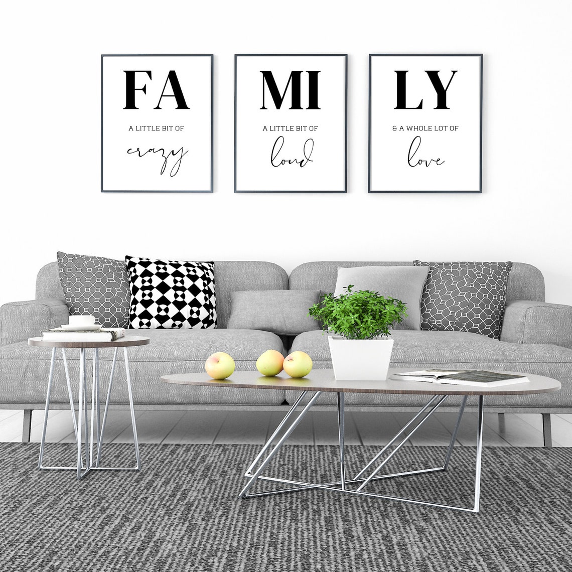 Set of 3 Family Prints Family Quote Wall Art Family Wall Etsy