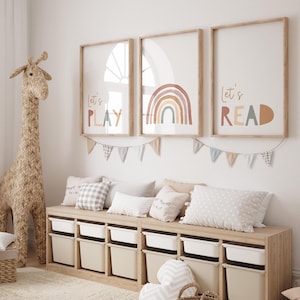 Impressions pour salle de jeux, « Let's play, Let's read » (Let's play, Let's read) (Sans cadre)
