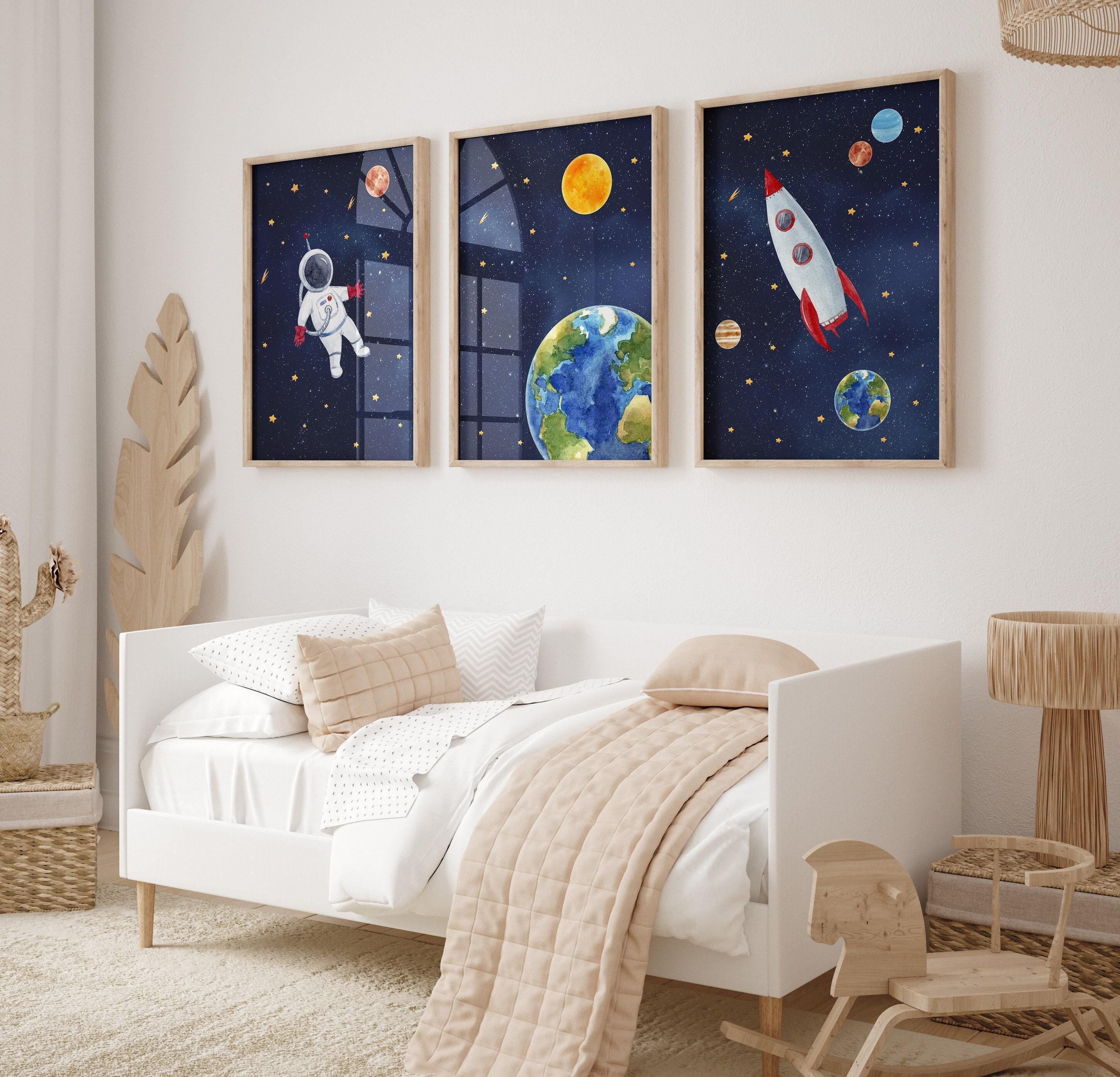 Láminas espaciales: Decoración infantil con temática espacial (sin marco) -  Etsy México, image size:2900x2788