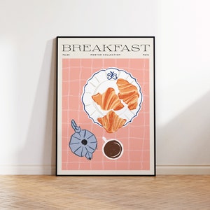 Kitchen Wall Art, coffee wall art, croissant art, Modern Kitchen Wall Decor, UNFRAMED