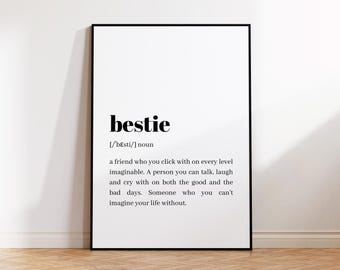Definition Print - Friend Gift, Friendship Wall Art (UNFRAMED)