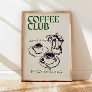 Impressão retrô de bar de café, arte de cozinha desenhada à mão (SEM MOLDURA)