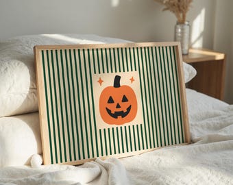 Halloween Decor for Home, Pumpkin Wall Art, Autumn Housewarming Gift, Fall Home Decor, Halloween Gift UNFRAMED