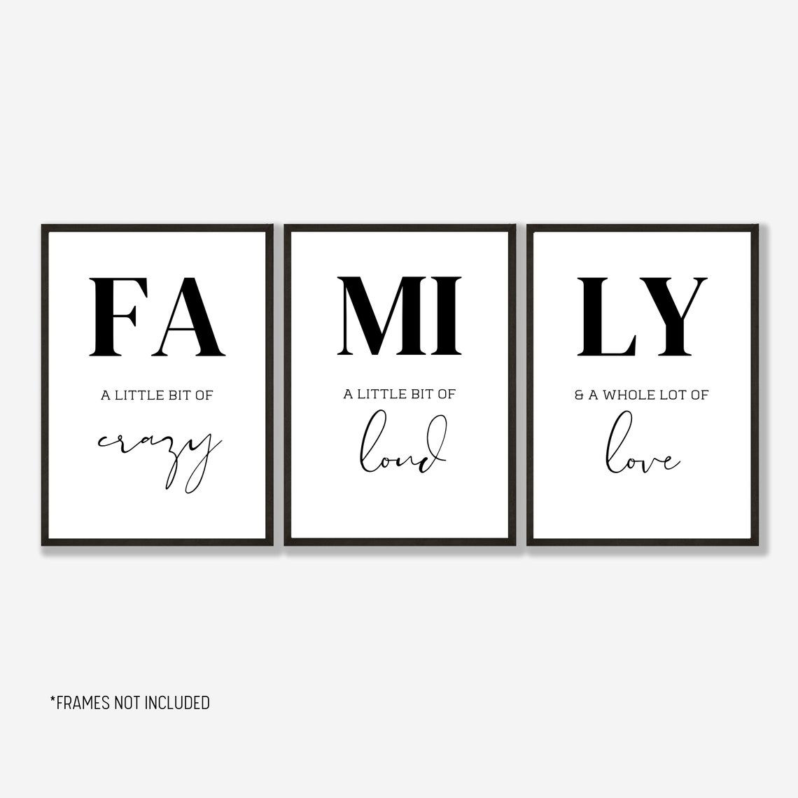 Set of 3 Family Prints Family Quote Wall Art Family Wall Etsy