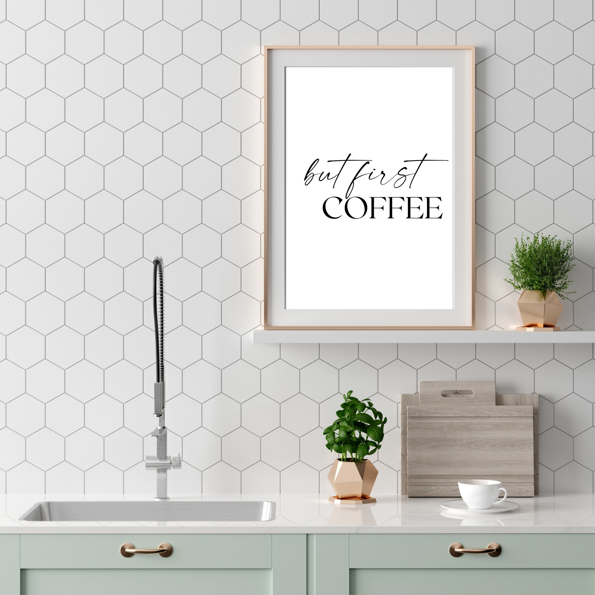 But first coffee Kitchen Wall Decor kitchen quote A2 A3 Etsy