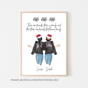Best friends gift, personalised friendship print, Christmas gift,friend gift idea, best friends forever,UNFRAMED