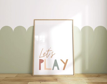 Let's Play Print: Neutral Kids Room Decor (UNFRAMED)