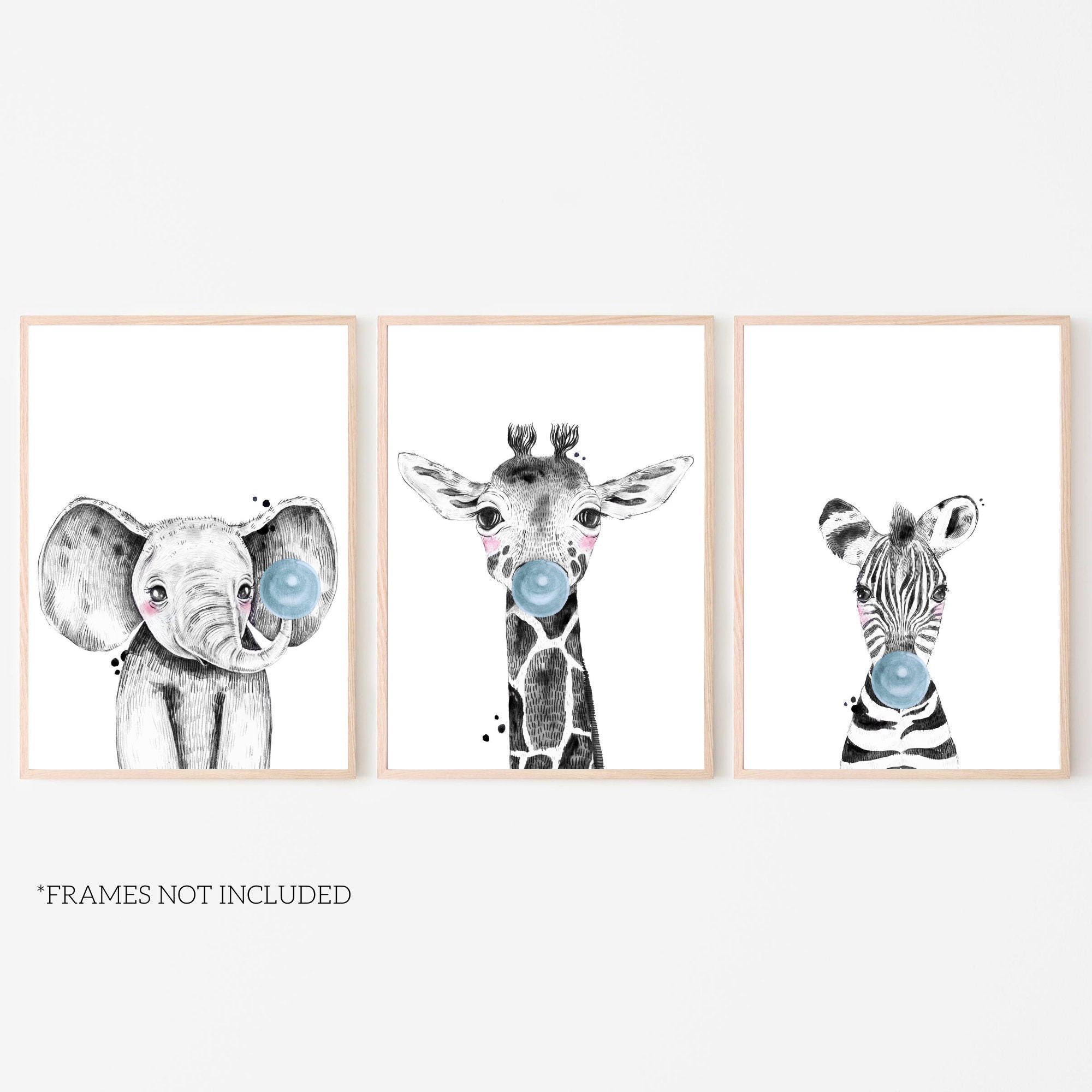 Baby Animal Prints Safari Animals Nursery Animal Print Etsy