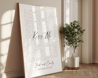 Custom Wedding Song Lyrics Print, First Dance Keepsake (Unframed A1-A5 Sizes Available)