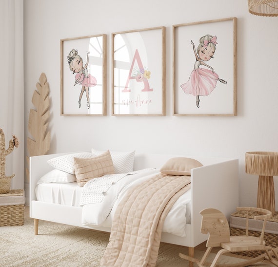 NUBUNI Ballerina Poster Kinderzimmer - Wanddekoration A4 Ohne Rahmen