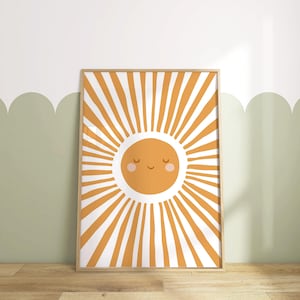Smiling Sunbeam Print: Neutral Nursery Wall Art (UNFRAMED)