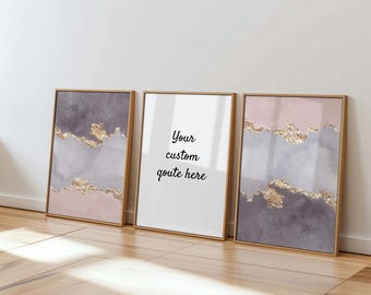 Abstract Wall Art Set: Modern Prints, Custom Quote Art (UNFRAMED)
