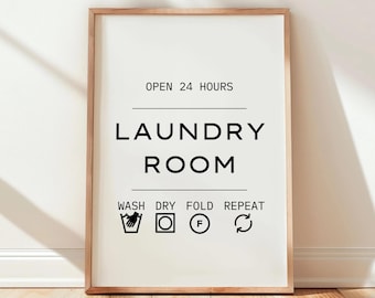 Impresión de lavandería: Decoración moderna para cuarto de servicio (sin marco)