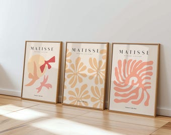 Matisse Prints Set of 3: Boho Exhibition Wall Art (UNFRAMED)