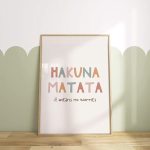 Kinderzimmer Wand Kunst Hakuna Matata Print Neutral Baby Zimmer Dekor Ungerahmt Safari Animal Zitat Kinderzimmer Dekoration