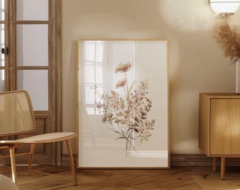 WildFlowers Art Watercolour prints, neutral flower boho wall art ,UNFRAMED