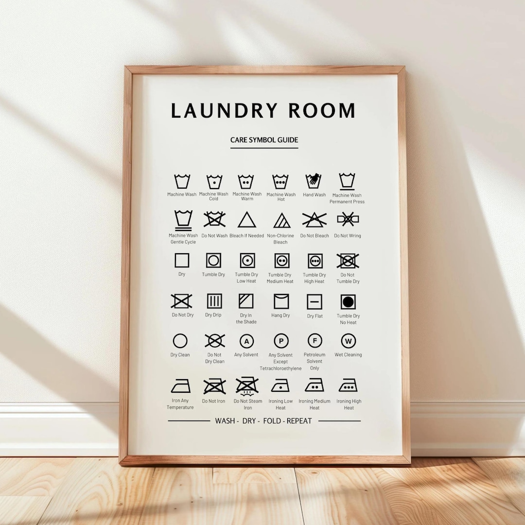 Laundry Care Guide Print: Utility Room Decor (UNFRAMED) - Etsy