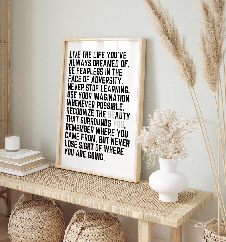 Live the Life You've Always Dreamed of Quote Be You Etsy UK