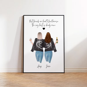 Best friend gift, Gift for best friends, best friend gift ideas, best friends forever, personalised,UNFRAMED