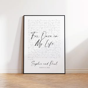 Custom Wedding Song Lyrics Print, First Dance Keepsake (can be framed A1-A5 Sizes Available) image 9