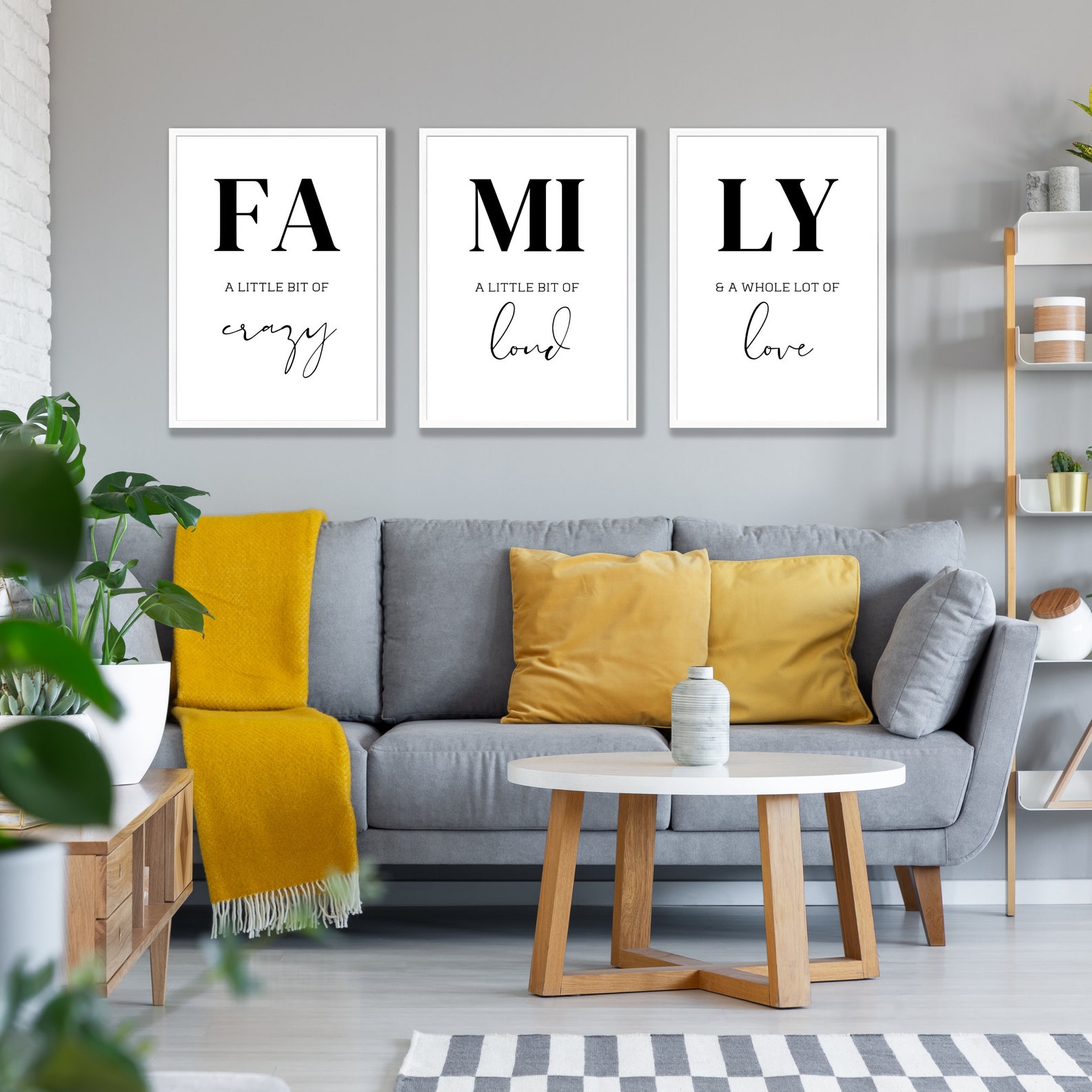 Set of 3 Family Prints Family Quote Wall Art Family Wall Etsy