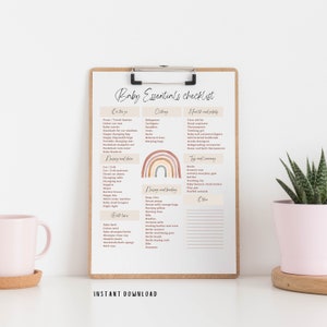 Baby Essentials Checklist, Instant Download