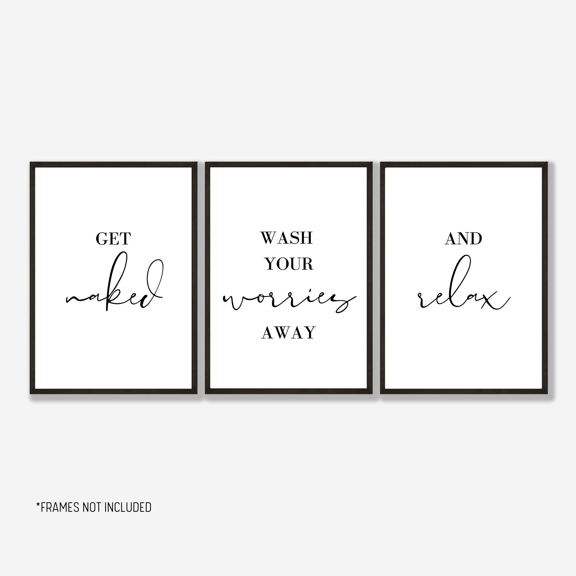 Wall Hangings Home & Living Set Of 3 Bathroom Wall Art Bathroom Prints
