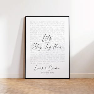 Custom Wedding Song Lyrics Print – First Dance Song Artwork, Sentimental Anniversary Gift, UNFRAMED Personalized Music Wall Art