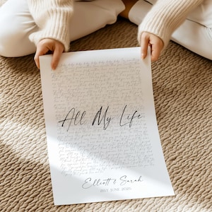 Custom Wedding Song Lyrics Print, First Dance Keepsake (Unframed A1-A5 Sizes Available) image 2