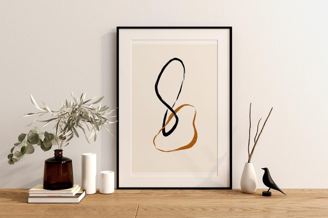 Beige Abstract Art Print: Mid Century Modern Wall Decor (UNFRAMED) - Etsy