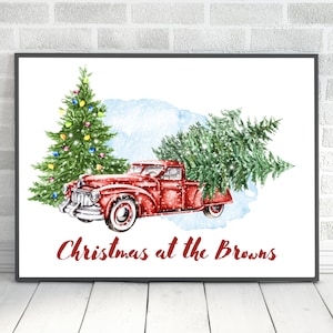 Christmas Family, Christmas Decor, Christmas Wall Art, Christmas Print, Personalised,UNFRAMED