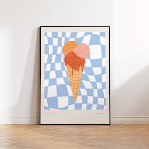Pastelleis Print, Eis Poster, Moderne Küche Wanddeko, UNGERAHMT