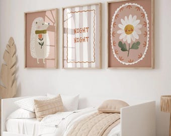 Boho Nursery Wall Art Set of 3, Neutral Nursery Quote Prints, Kids Bedroom Decor, Baby Room Prints, Bedtime Quote Wall Art, UNFRAMED