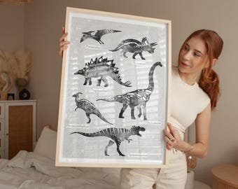 Dinosaurusprint, decoratie kinderkamer (INGElijst)