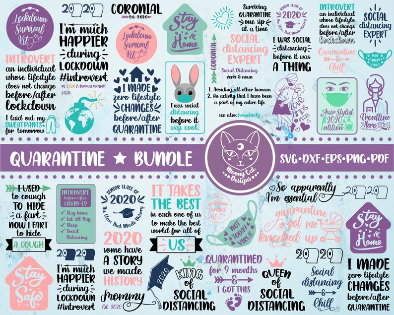 Download Quarantine Bundle 46 SVG Cut Files Social Distance Svg | Etsy